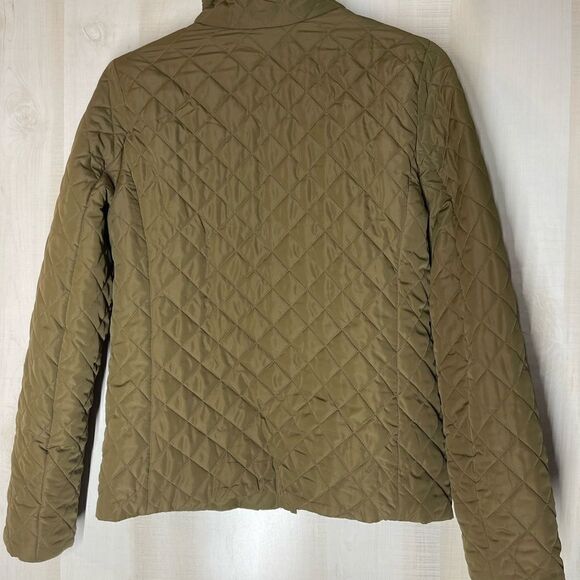 J. Crew Olive green quilted‎ jacket coat, size small - Picture 5 of 14